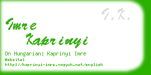 imre kaprinyi business card